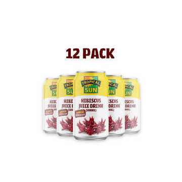 Tropical Sun  Hibiscus (Sorrel) Juice 330ml x 12 cans (Uk Import)