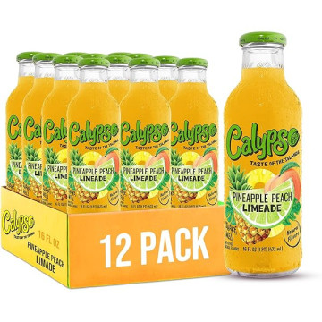 Calypso Original Pineapple Peach Lemonade  473ml x 12 Bottles (Uk Import)