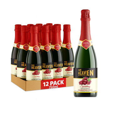 Pure Heaven Sparkling Red Grape 750ml x 12 Bottles (Uk Import)