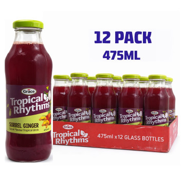 Tropical Rhythms Hibiscus Sorrel & Ginger 473ml x 12 Bottles By Grace Foods