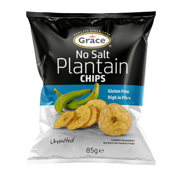 Grace No Salt Plantain Chips 85g x 9 (Colombia Import)