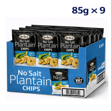 Grace No Salt Plantain Chips 85g x 9 (Colombia Import)
