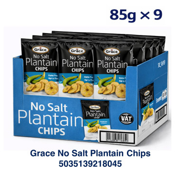 Grace No Salt Plantain Chips 85g x 9 (Colombia Import)