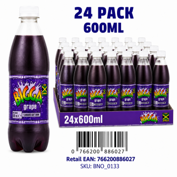Buy Bigga Grape Soft Drink 24 x 600ml Bottles - Wholesale | Dubai UAE