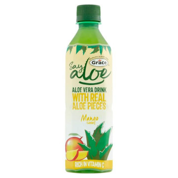 Grace Aloe Vera Mango Drink 500ml x 12 (Uk Import)