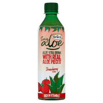 Grace Aloe Vera Strawberry Drink 500ml x 12 (Uk Import)